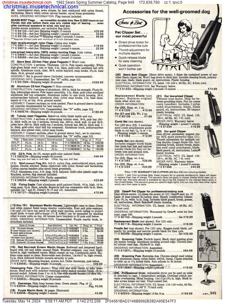 1982 Sears Spring Summer Catalog, Page 949