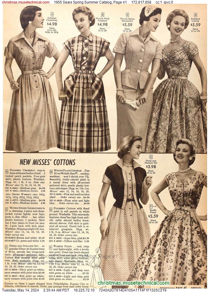 1955 Sears Spring Summer Catalog, Page 41