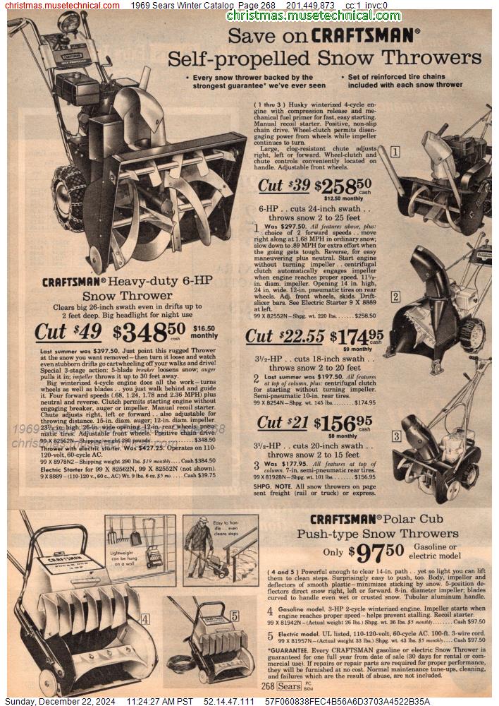 1969 Sears Winter Catalog, Page 268