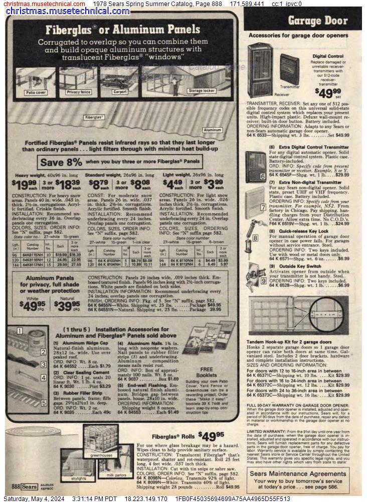 1978 Sears Spring Summer Catalog, Page 888