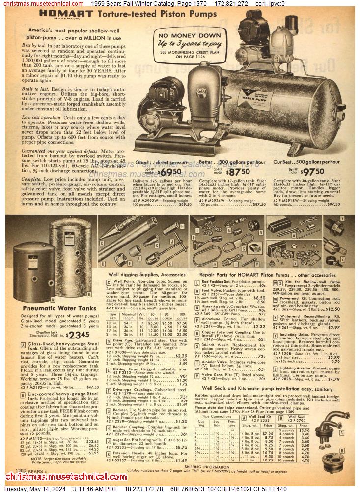 1959 Sears Fall Winter Catalog, Page 1370