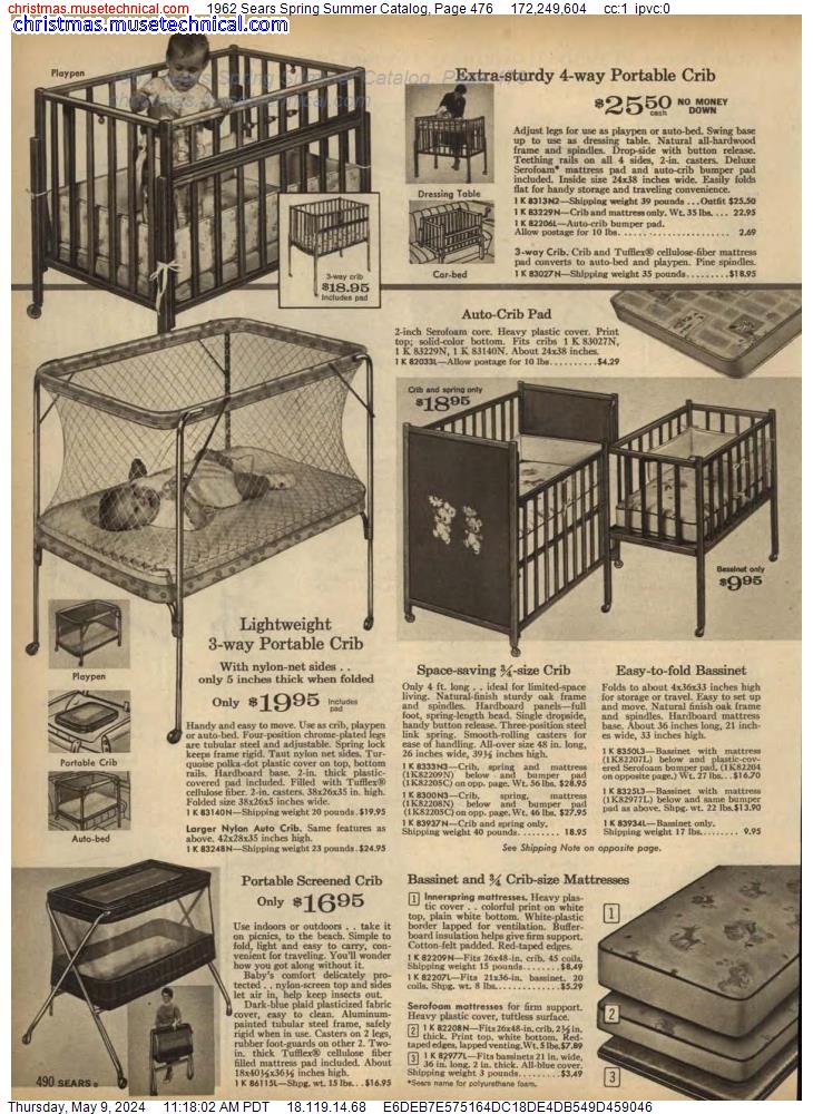 1962 Sears Spring Summer Catalog, Page 476