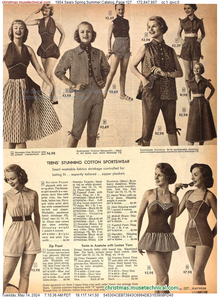 1954 Sears Spring Summer Catalog, Page 127