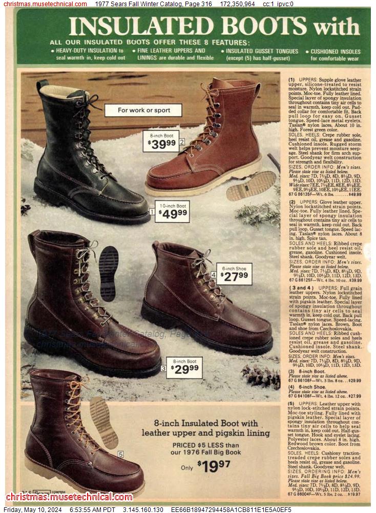 1977 Sears Fall Winter Catalog, Page 316