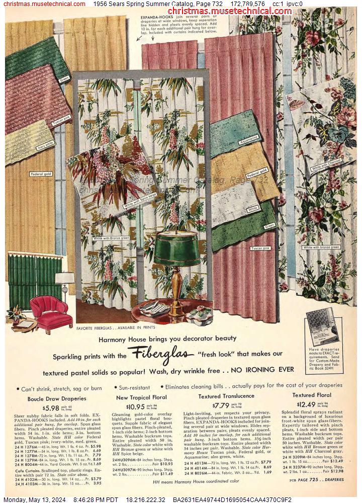 1956 Sears Spring Summer Catalog, Page 732