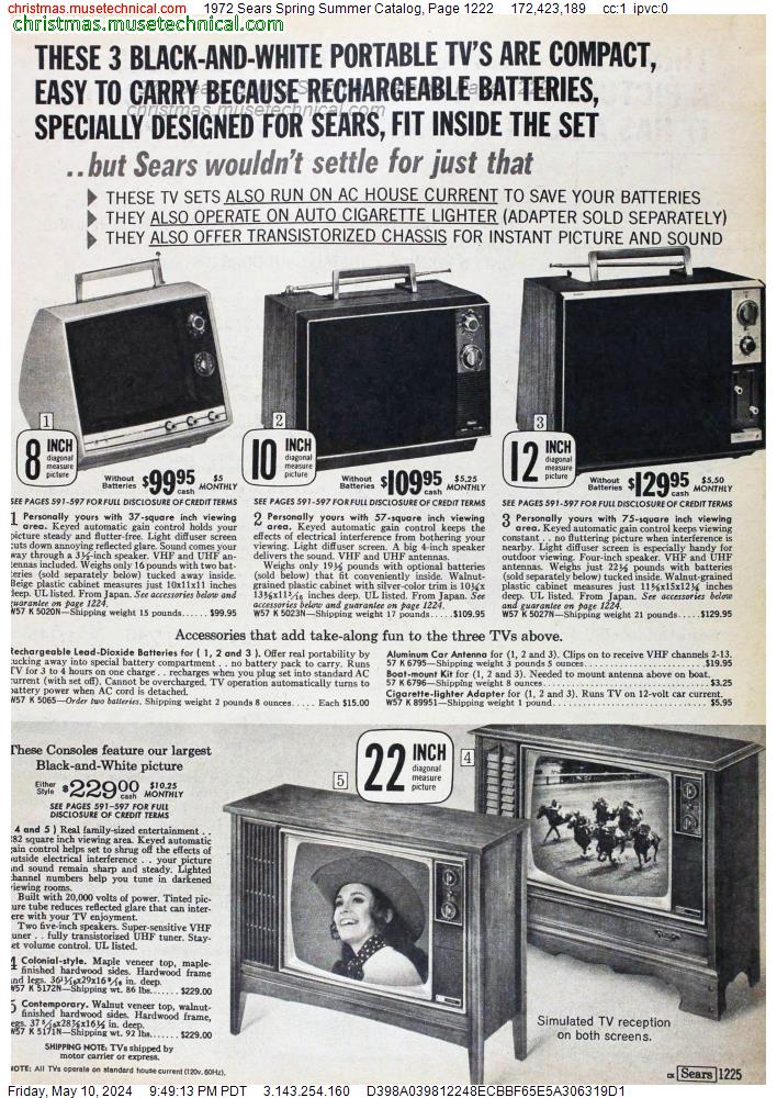 1972 Sears Spring Summer Catalog, Page 1222