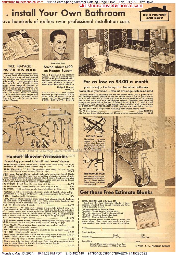 1956 Sears Spring Summer Catalog, Page 1152