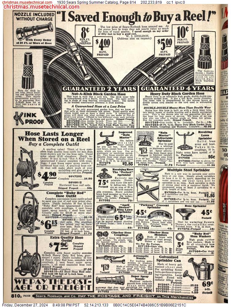 1930 Sears Spring Summer Catalog, Page 814