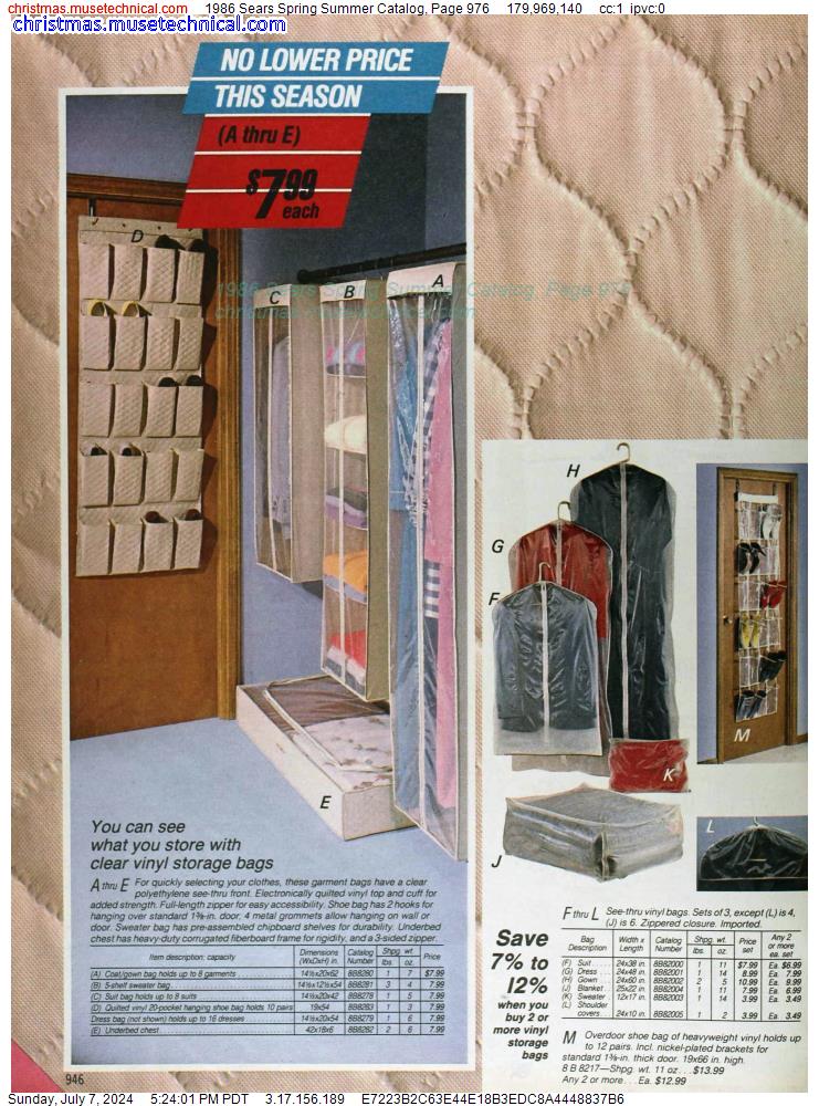 1986 Sears Spring Summer Catalog, Page 976
