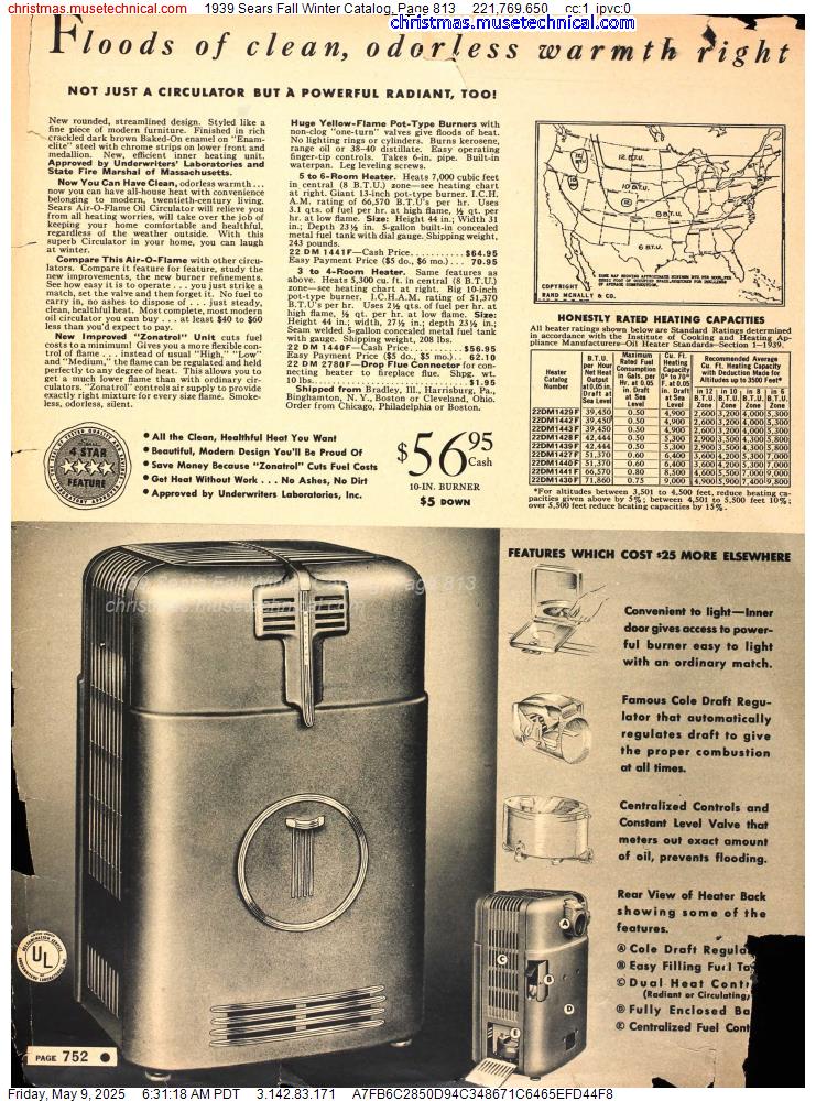1939 Sears Fall Winter Catalog, Page 813