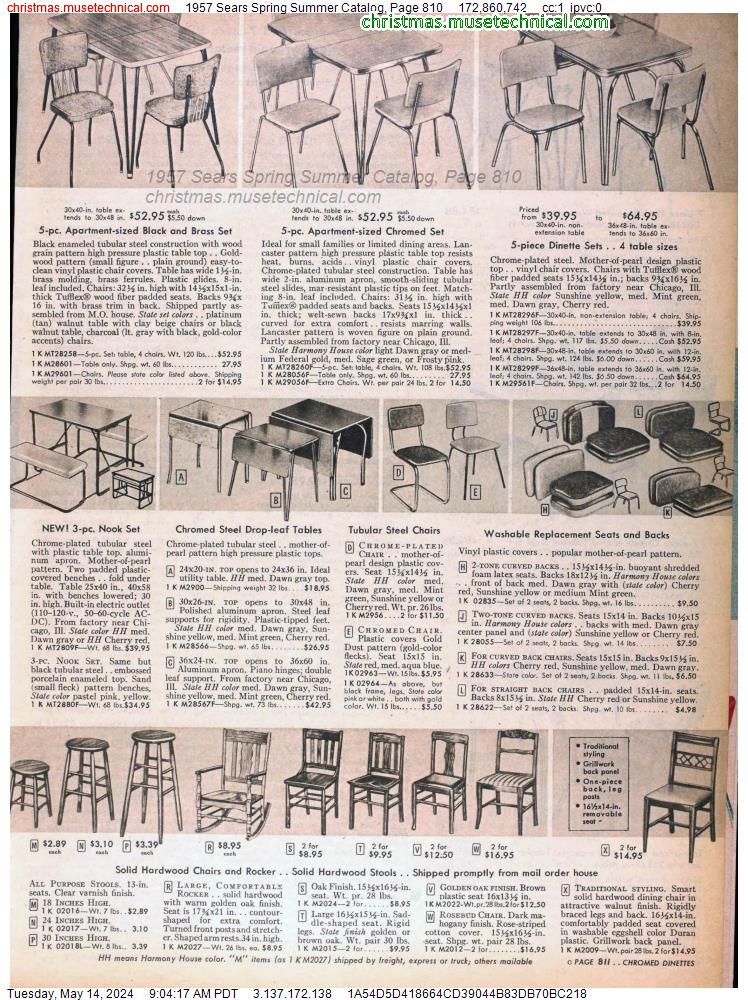 1957 Sears Spring Summer Catalog, Page 810