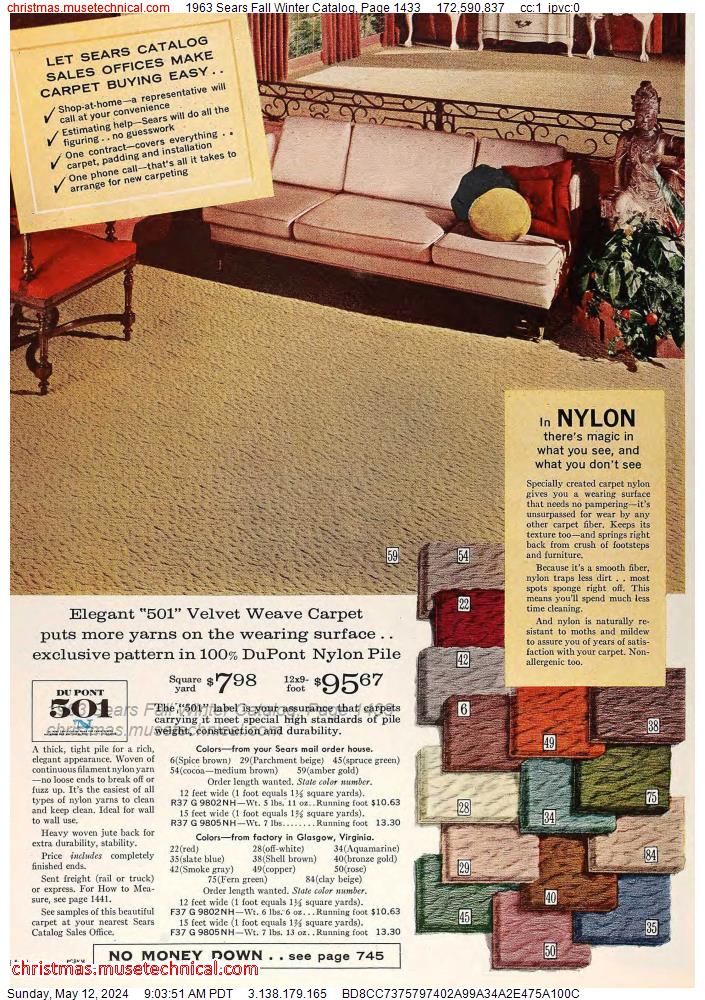 1963 Sears Fall Winter Catalog, Page 1433