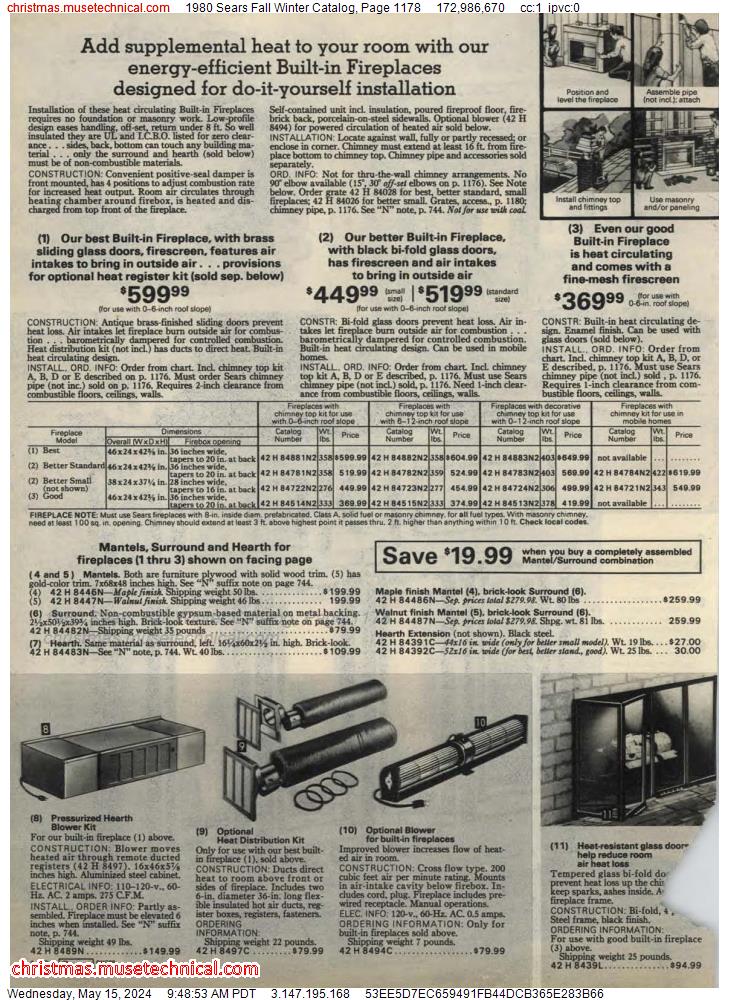 1980 Sears Fall Winter Catalog, Page 1178