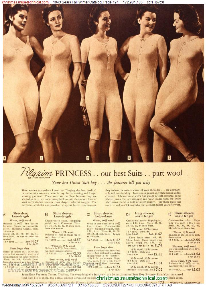 1943 Sears Fall Winter Catalog, Page 191