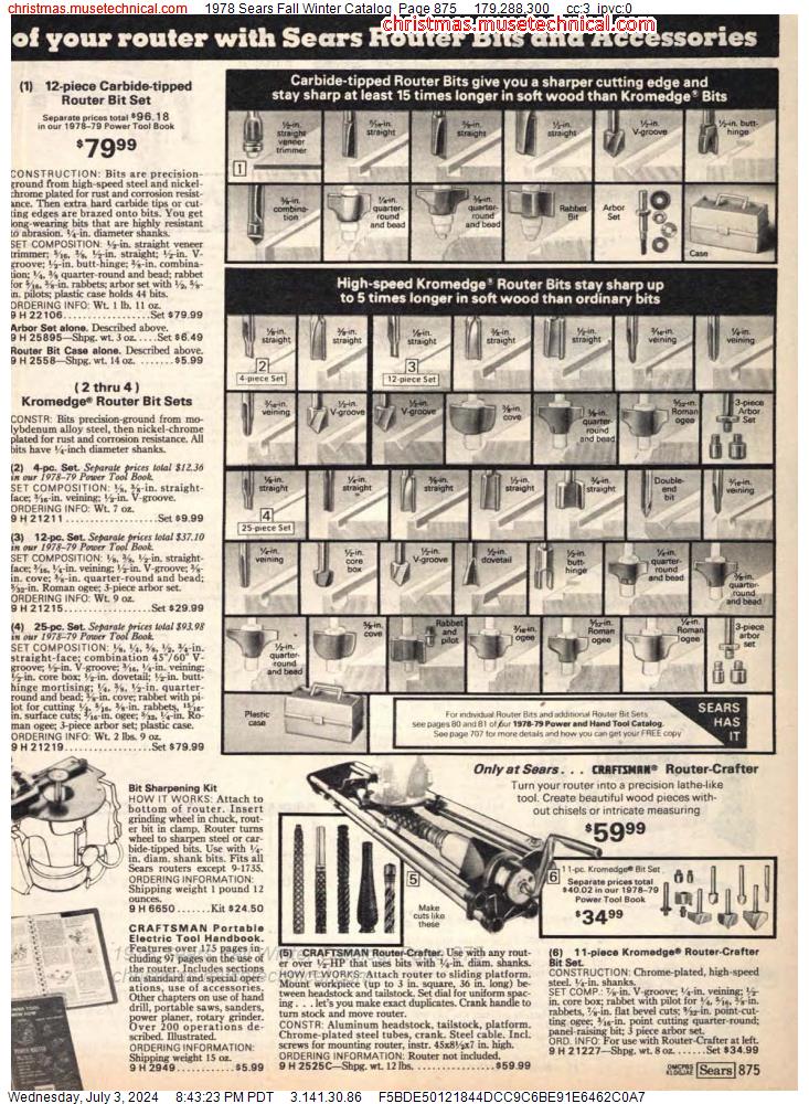 1978 Sears Fall Winter Catalog, Page 875