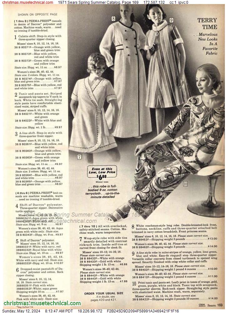 1971 Sears Spring Summer Catalog, Page 169