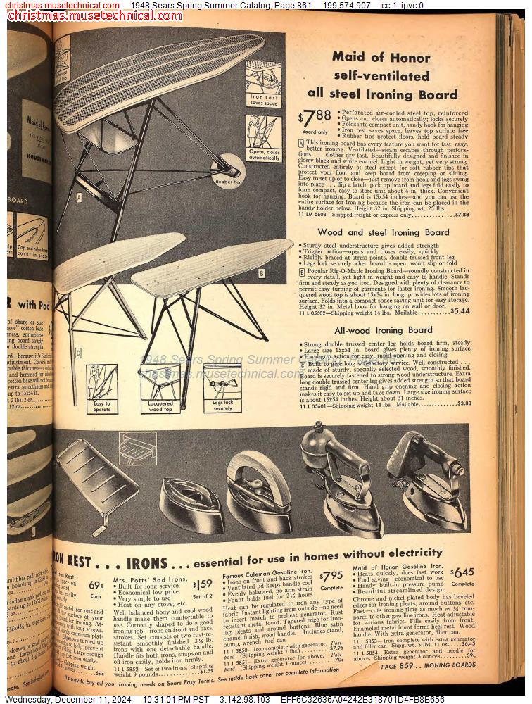 1948 Sears Spring Summer Catalog, Page 861