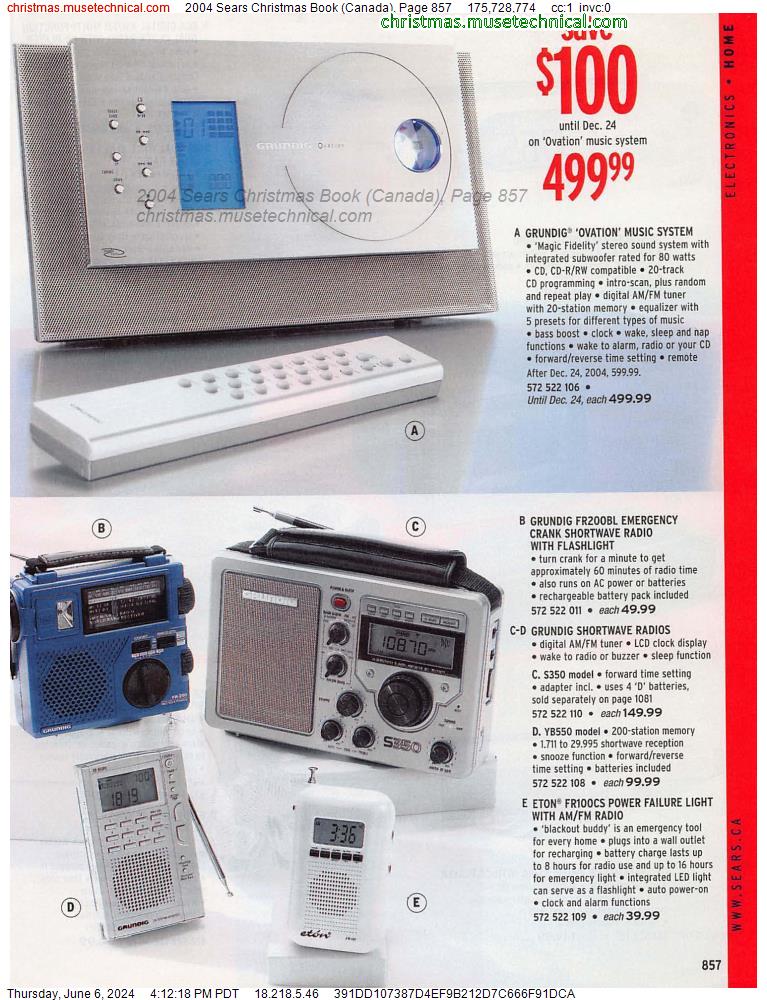2004 Sears Christmas Book (Canada), Page 857