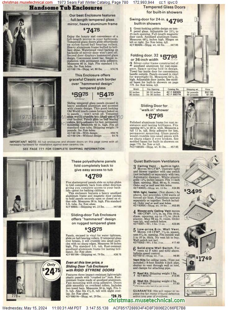 1973 Sears Fall Winter Catalog, Page 780