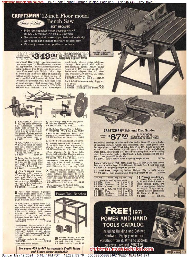 1971 Sears Spring Summer Catalog, Page 815