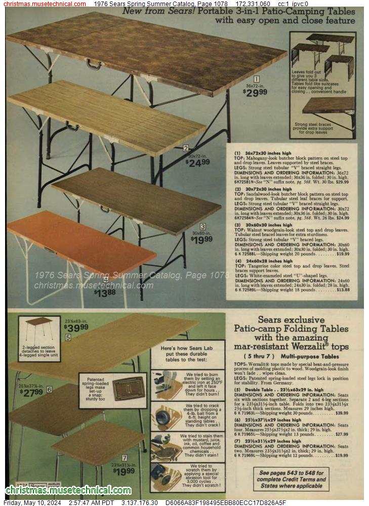 1976 Sears Spring Summer Catalog, Page 1078