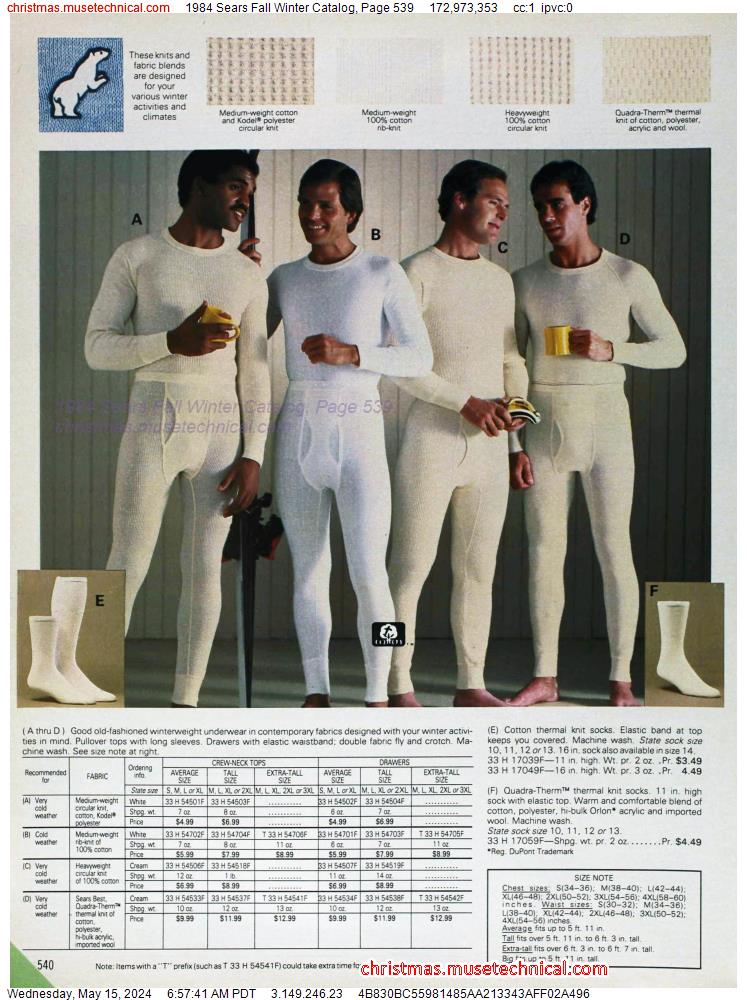 1984 Sears Fall Winter Catalog, Page 539