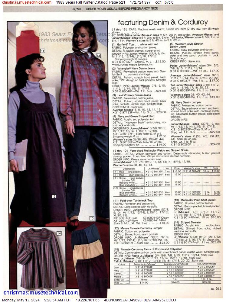 1983 Sears Fall Winter Catalog, Page 521