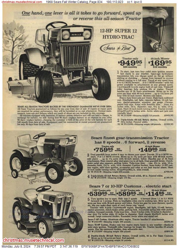 1968 Sears Fall Winter Catalog, Page 834