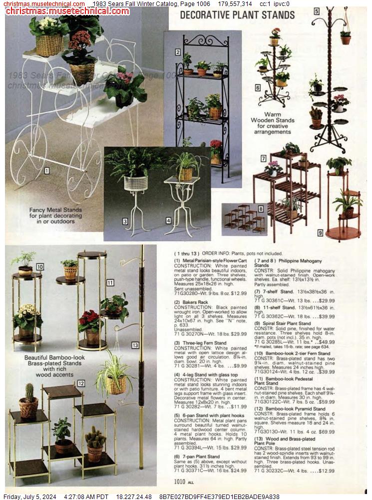 1983 Sears Fall Winter Catalog, Page 1006
