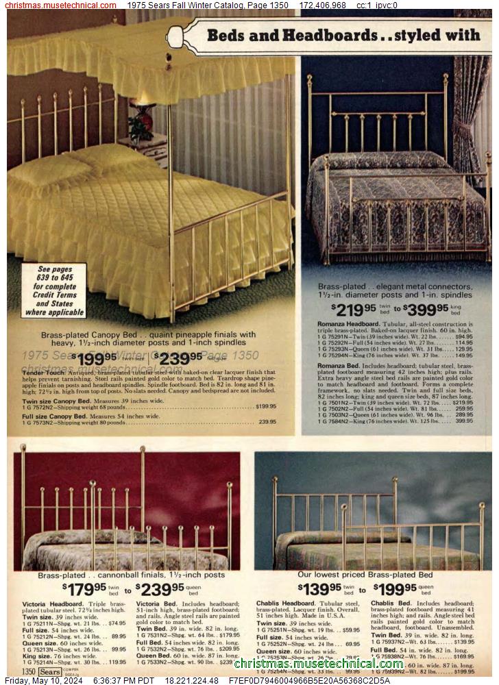 1975 Sears Fall Winter Catalog, Page 1350