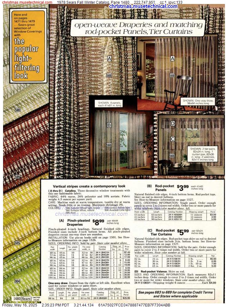 1978 Sears Fall Winter Catalog, Page 1480