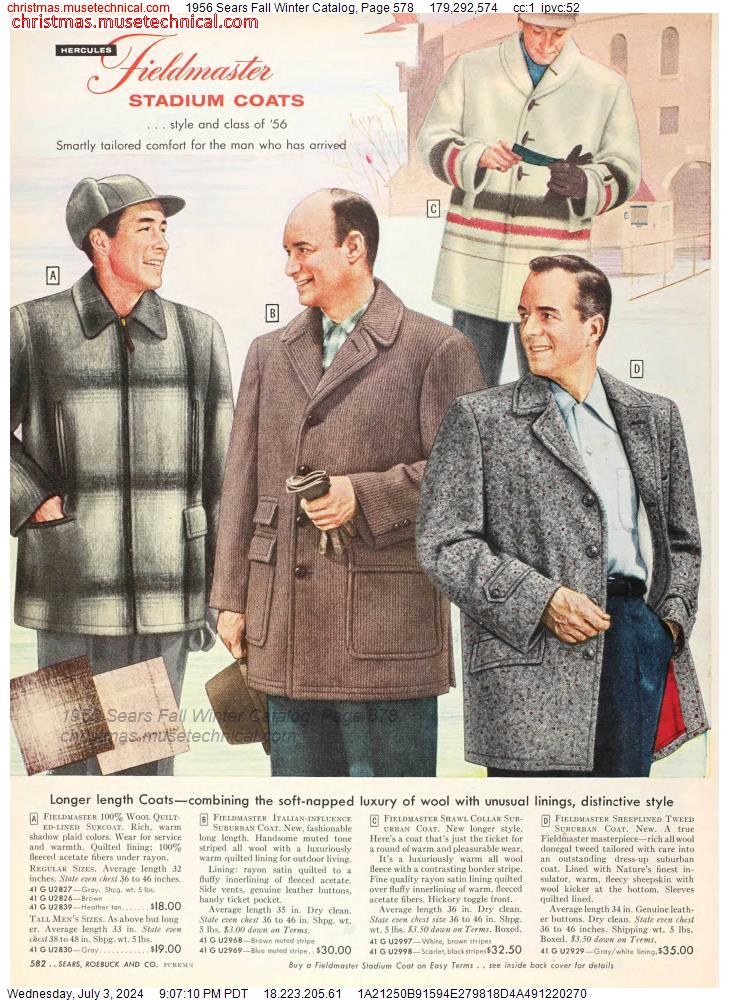1956 Sears Fall Winter Catalog, Page 578