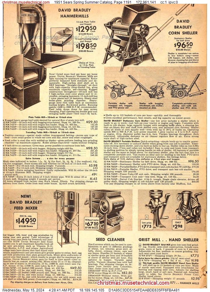 1951 Sears Spring Summer Catalog, Page 1191