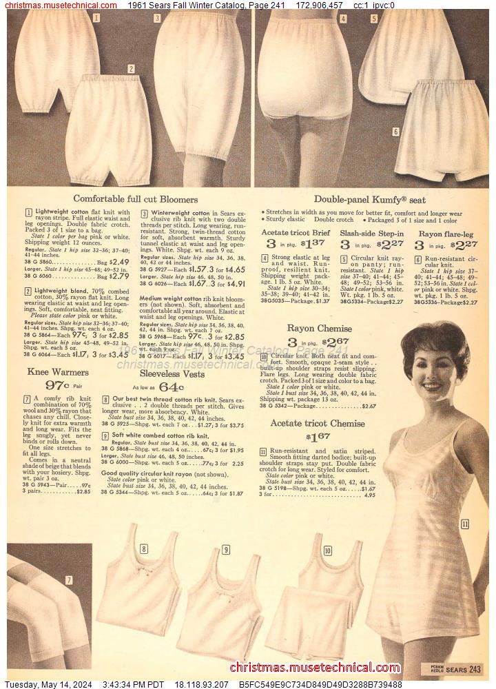 1961 Sears Fall Winter Catalog, Page 241