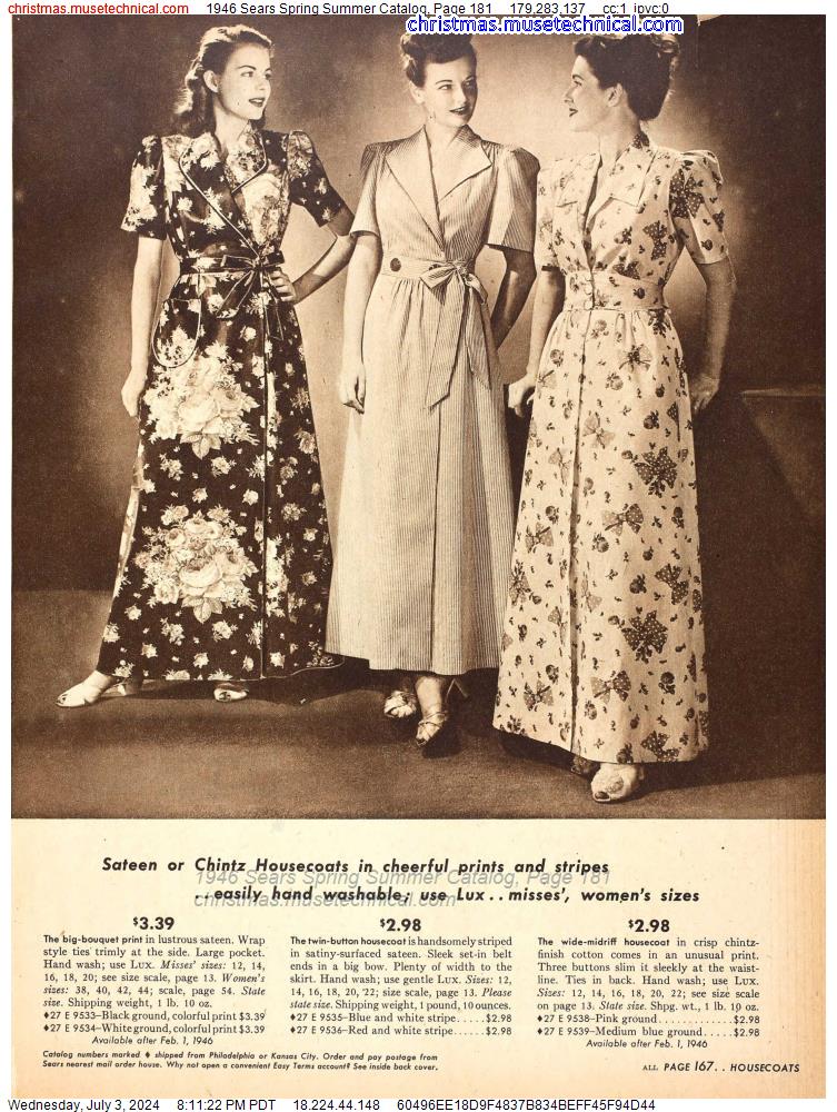 1946 Sears Spring Summer Catalog, Page 181