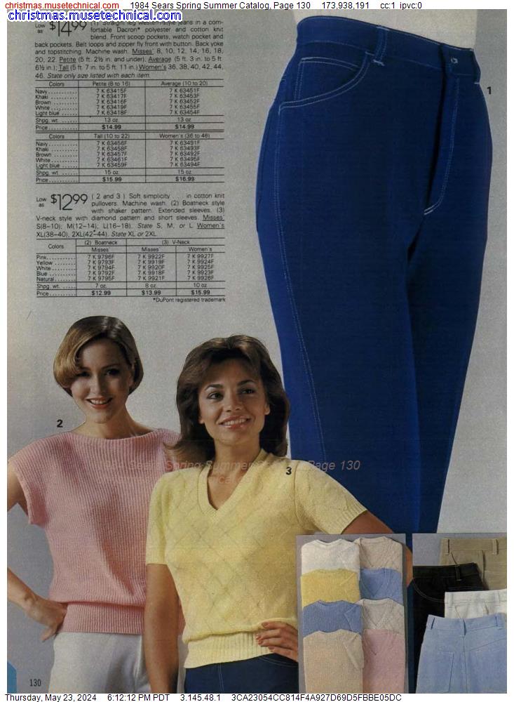 1984 Sears Spring Summer Catalog, Page 130