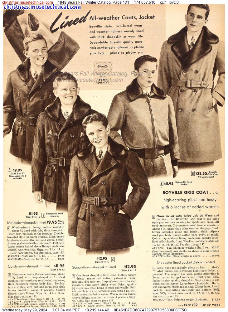 1949 Sears Fall Winter Catalog, Page 131