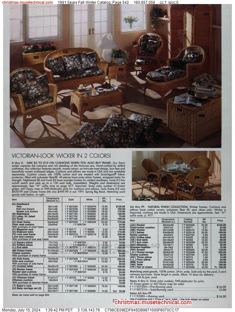 1991 Sears Fall Winter Catalog, Page 542