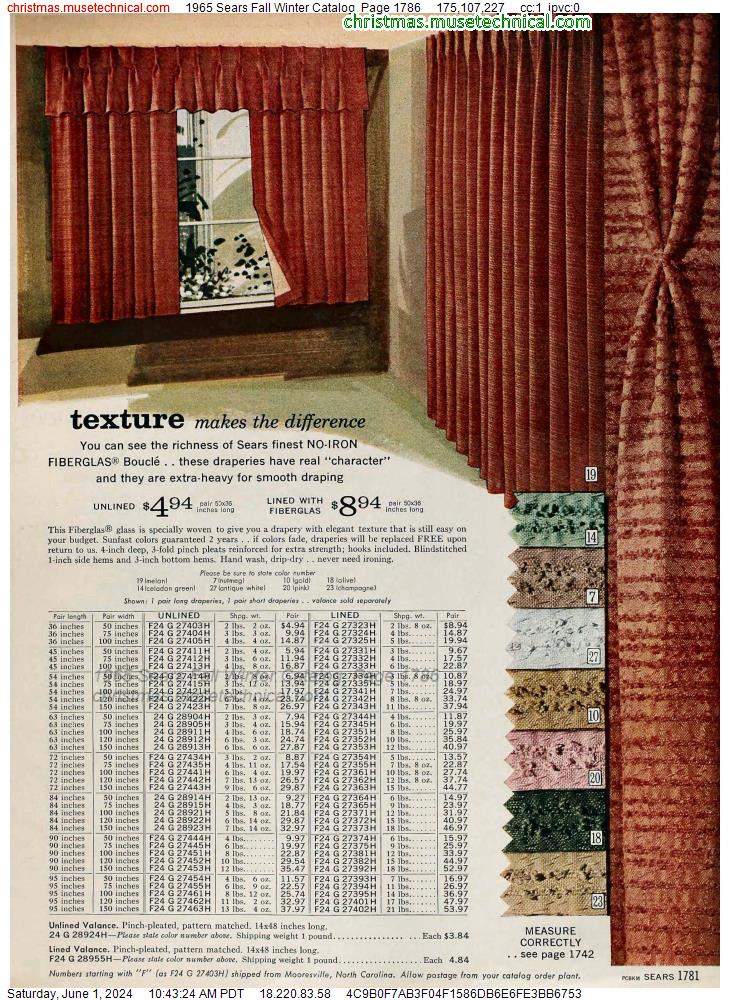 1965 Sears Fall Winter Catalog, Page 1786