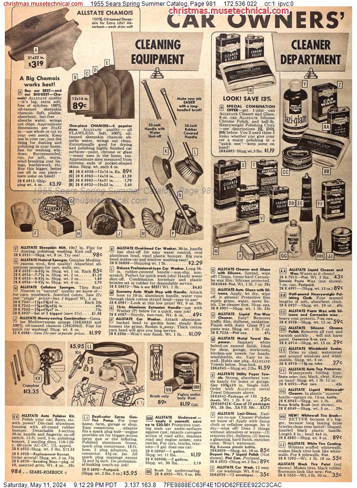 1955 Sears Spring Summer Catalog, Page 981