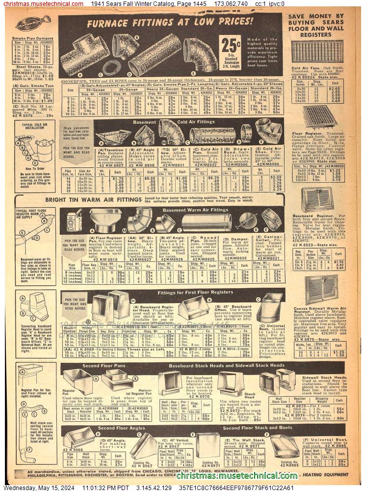 1941 Sears Fall Winter Catalog, Page 1445