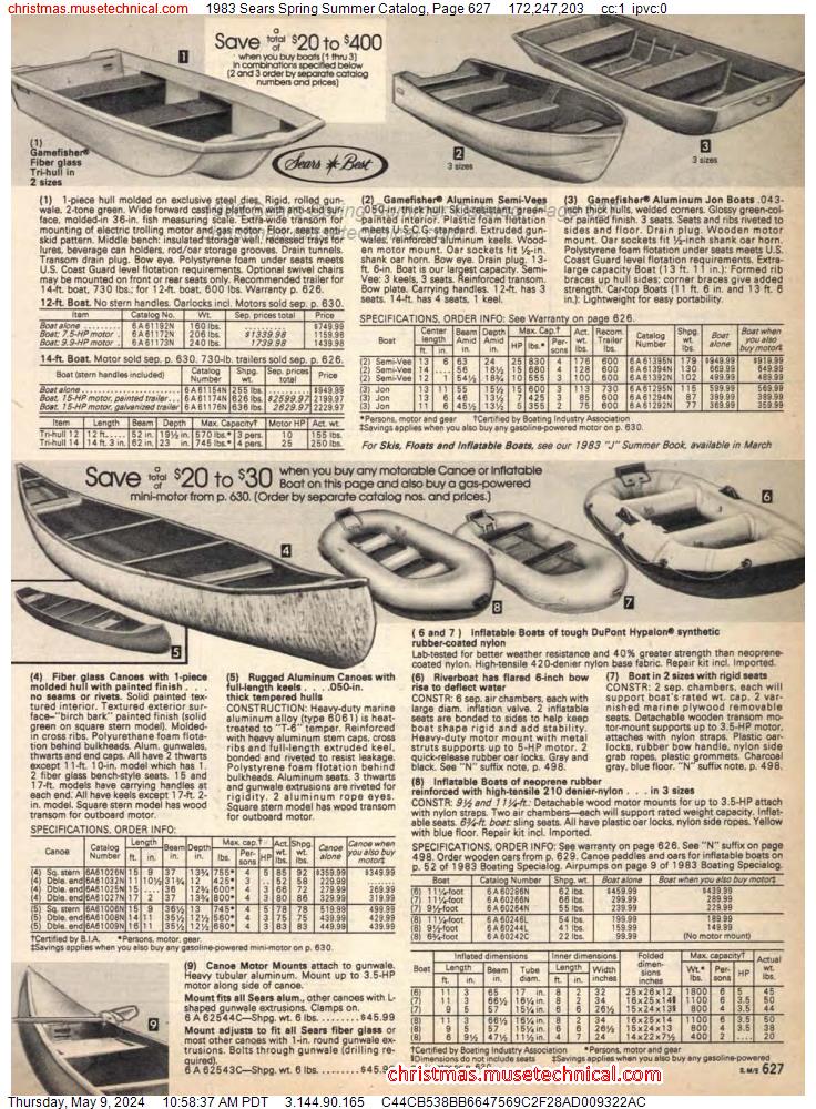 1983 Sears Spring Summer Catalog, Page 627