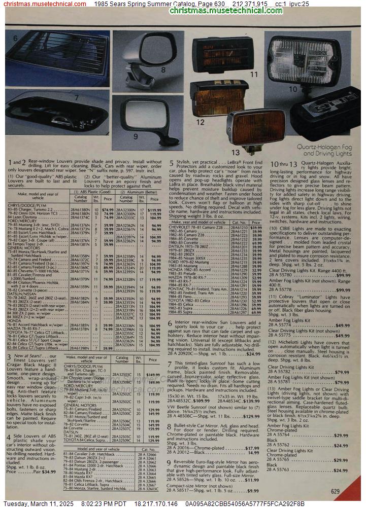 1985 Sears Spring Summer Catalog, Page 630