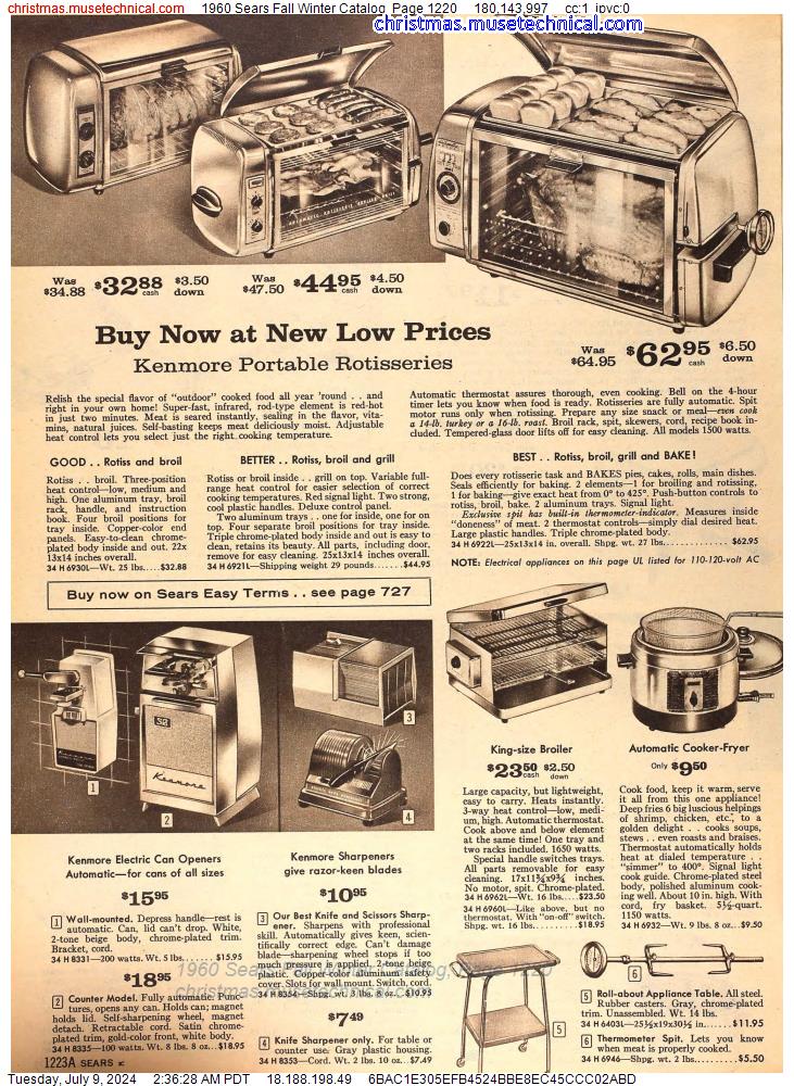 1960 Sears Fall Winter Catalog, Page 1220