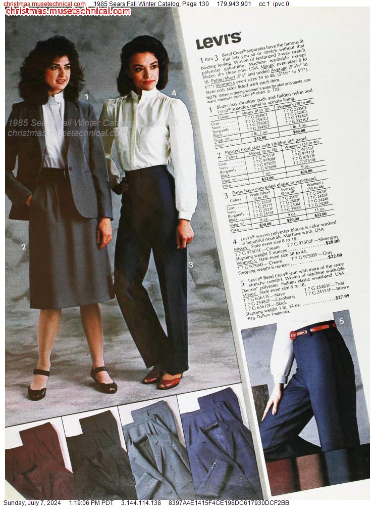 1985 Sears Fall Winter Catalog, Page 130