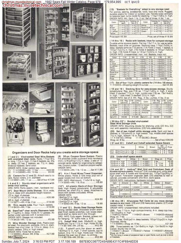 1982 Sears Fall Winter Catalog, Page 978