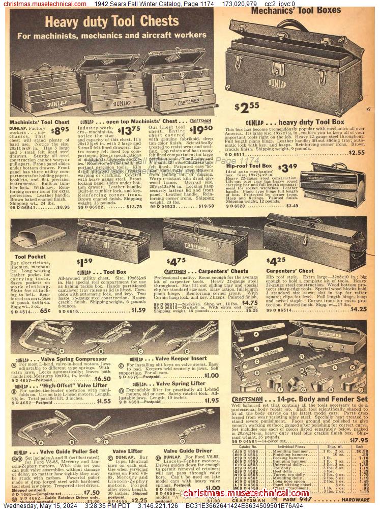 1942 Sears Fall Winter Catalog, Page 1174