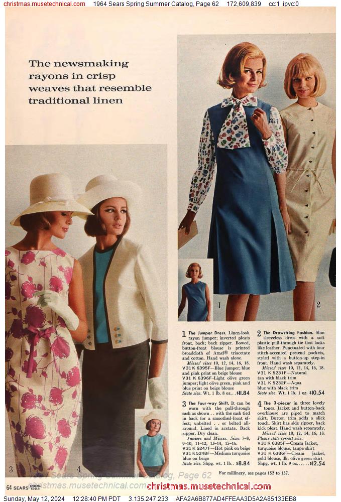 1964 Sears Spring Summer Catalog, Page 62