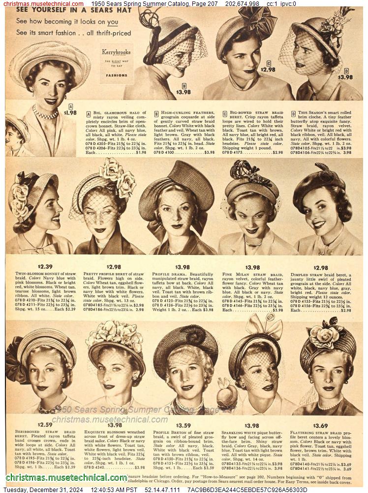 1950 Sears Spring Summer Catalog, Page 207