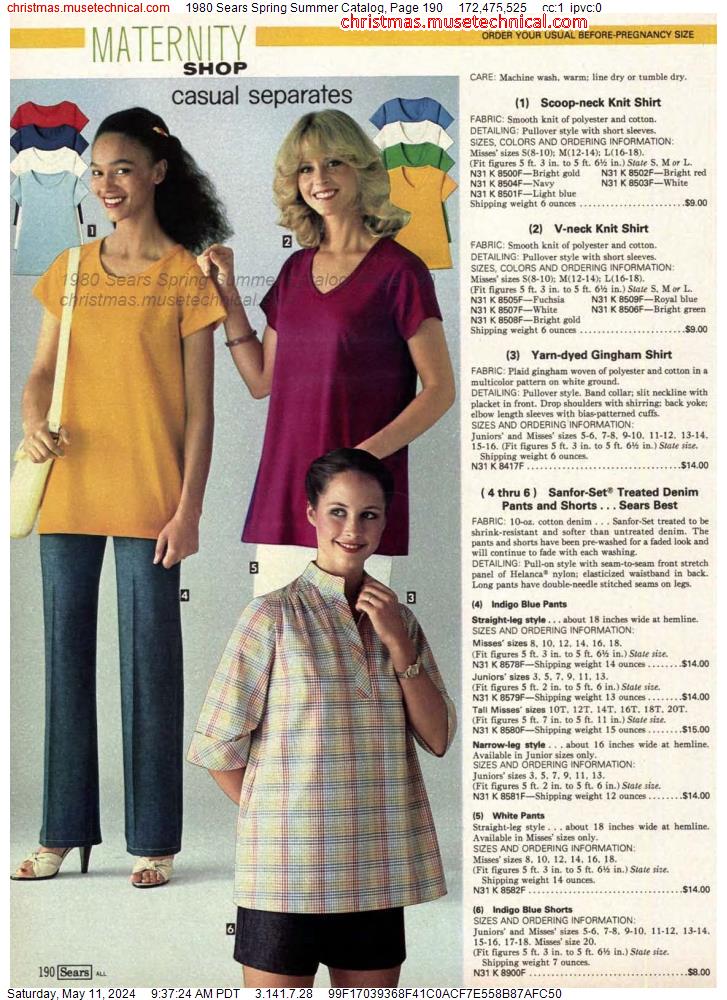 1980 Sears Spring Summer Catalog, Page 190